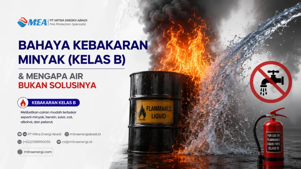 Bahaya Kebakaran Minyak (Kelas B) dan Mengapa Air Bukan Solusinya. kebakaran kelas b