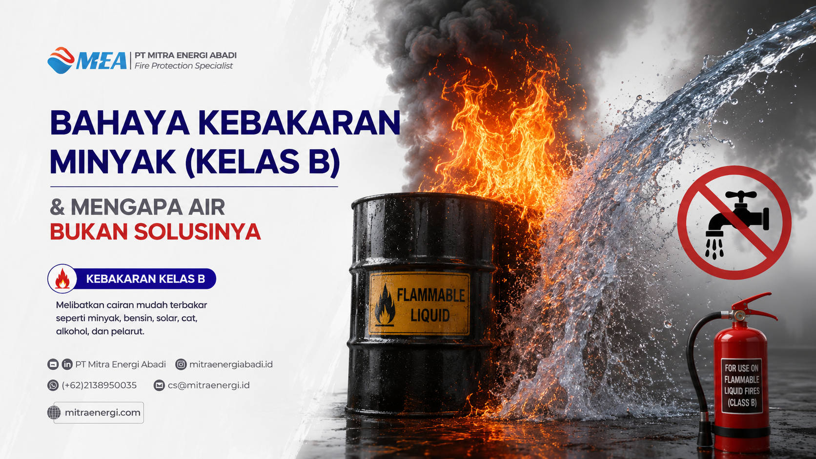 Bahaya Kebakaran Minyak (Kelas B) dan Mengapa Air Bukan Solusinya